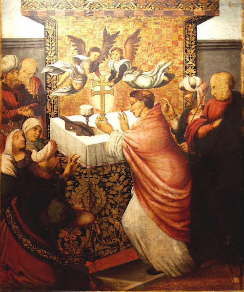 Tablas de Hernando de Llanos - Aparicion de la vera cruz de caravaca - Cofradía de la Stma. y Vera Cruz de Caravaca